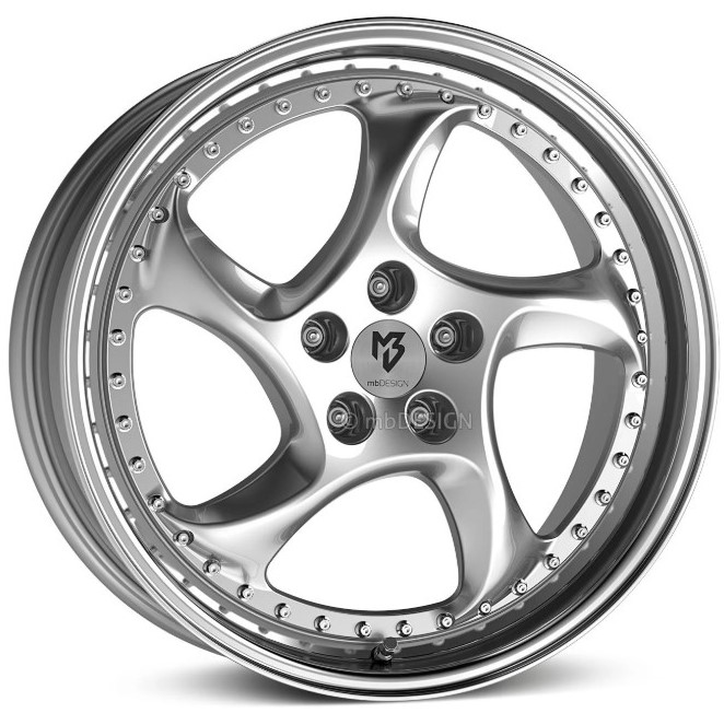 mbDESIGN TURBO S 19x8.5 ET30 5x100 Silber Glänzend Poliert
