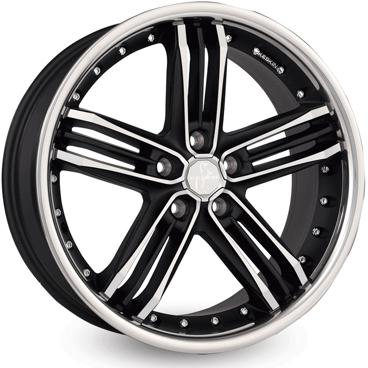 Keskin KT11 20x8.5 ET45 5x112 Matt Black Front Polish Sl
