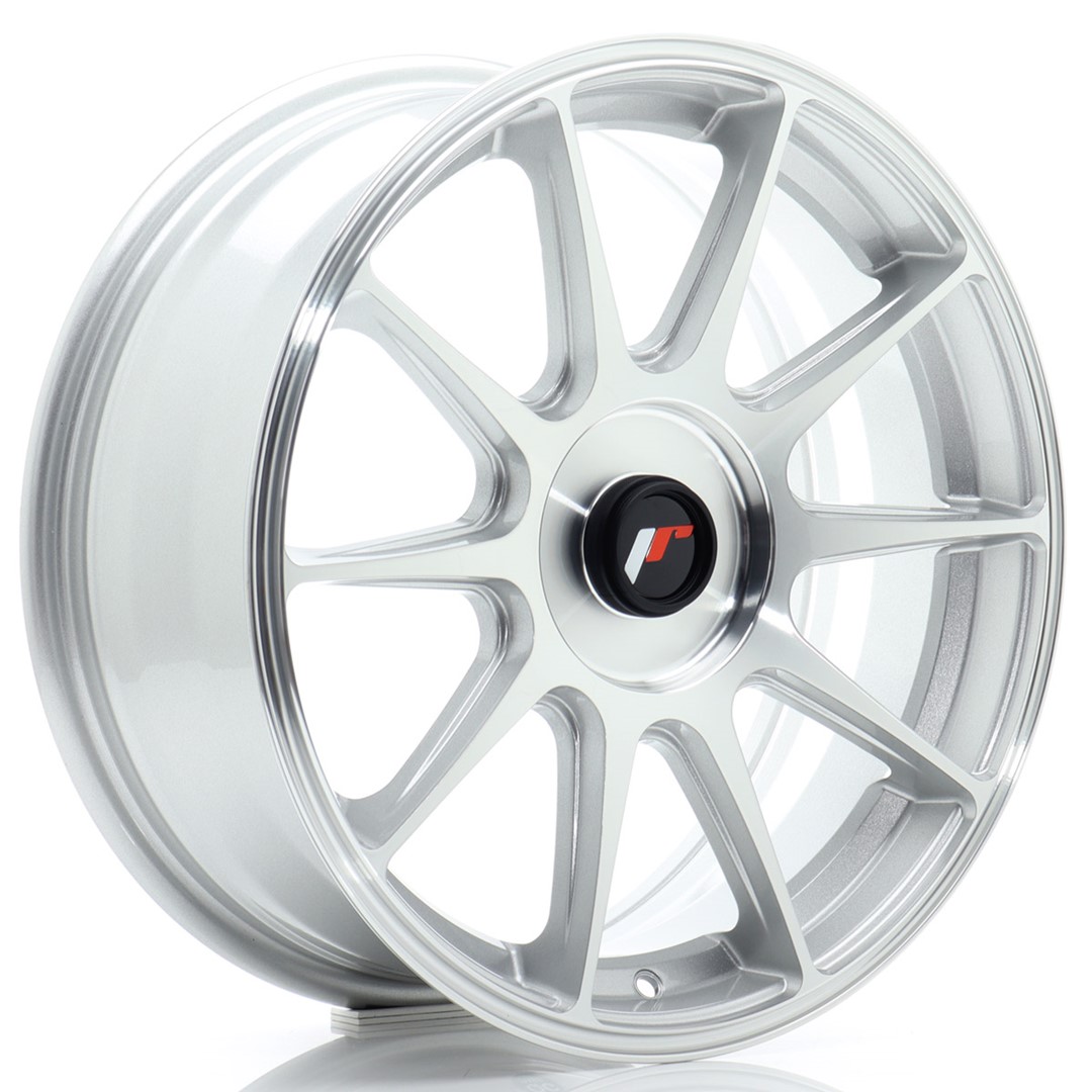 Japan Racing JR11 17x7 ET20-38 Argent Face Usinée (ET et entraxe sélectionnables)