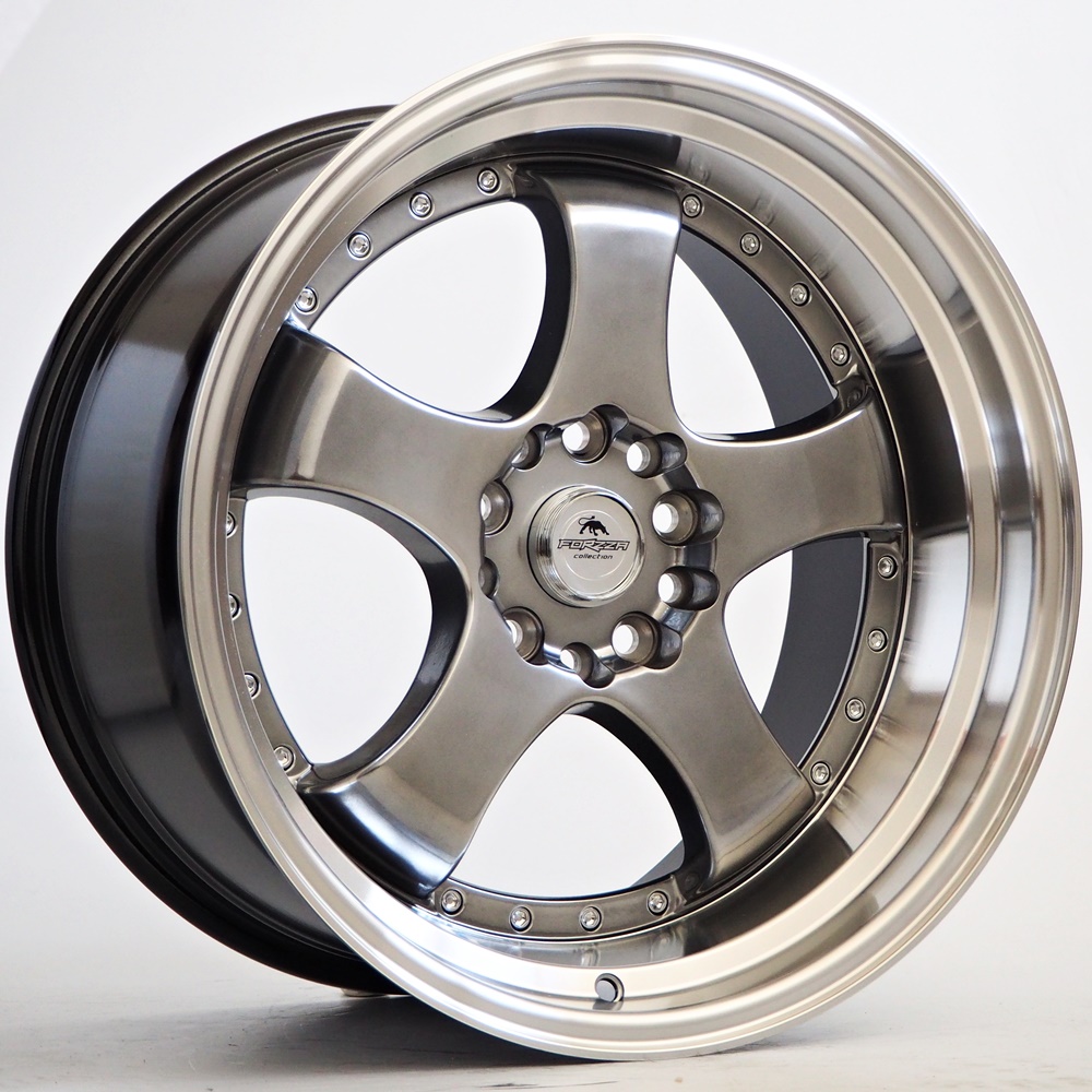 Forzza Wheels FLAMBER 18x9.5 ET20 5x114.3/120 Nero Iper Lucido con Bordi Lavorati