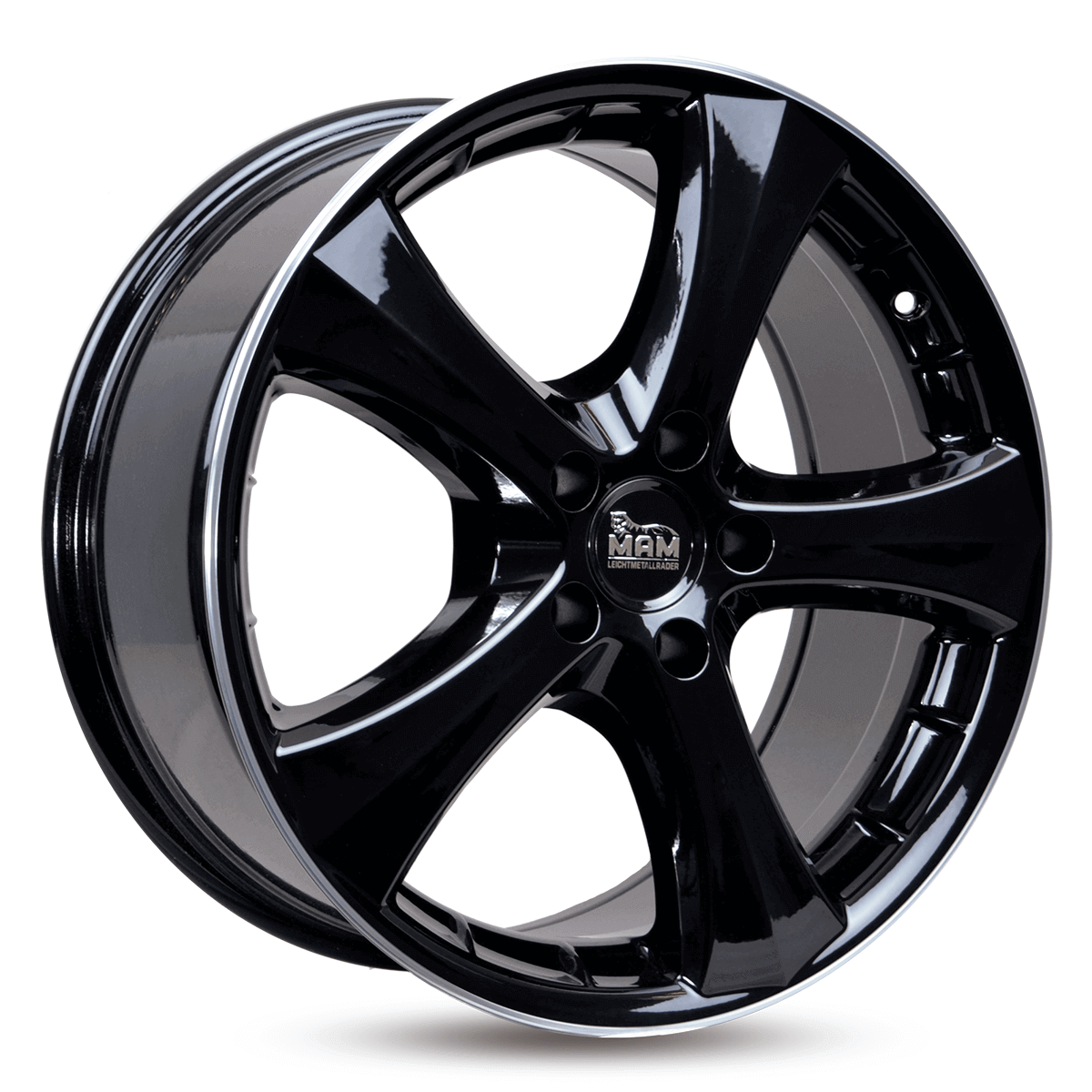 MAM Felgen W1N 15x6.5 ET45 5x112 Black Lip Polish