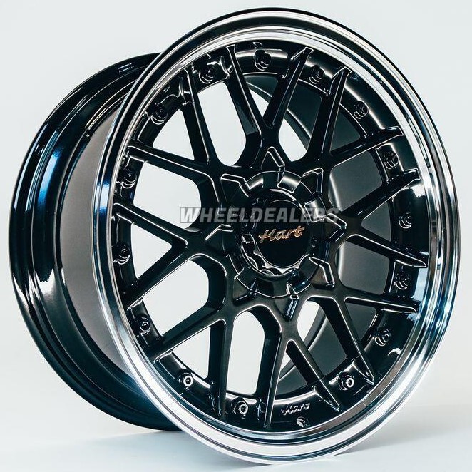 Hart HR83 19x9 ET20 5x114.3/120 Dark Hyper Black And Diamond Cut Lip With Black Rivets