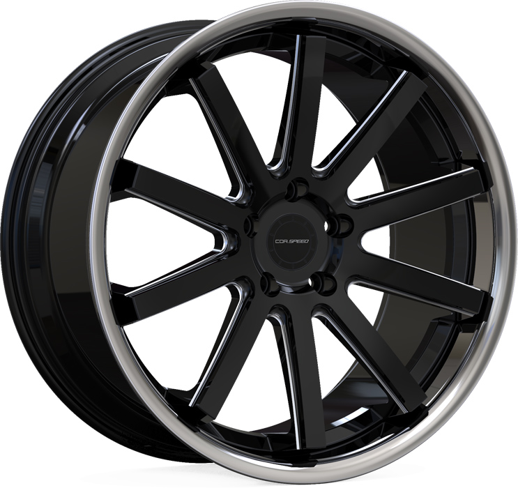 Corspeed DEVILLE INOX 20x10 ET40 5x114.3 Noir/Lèvre Inox