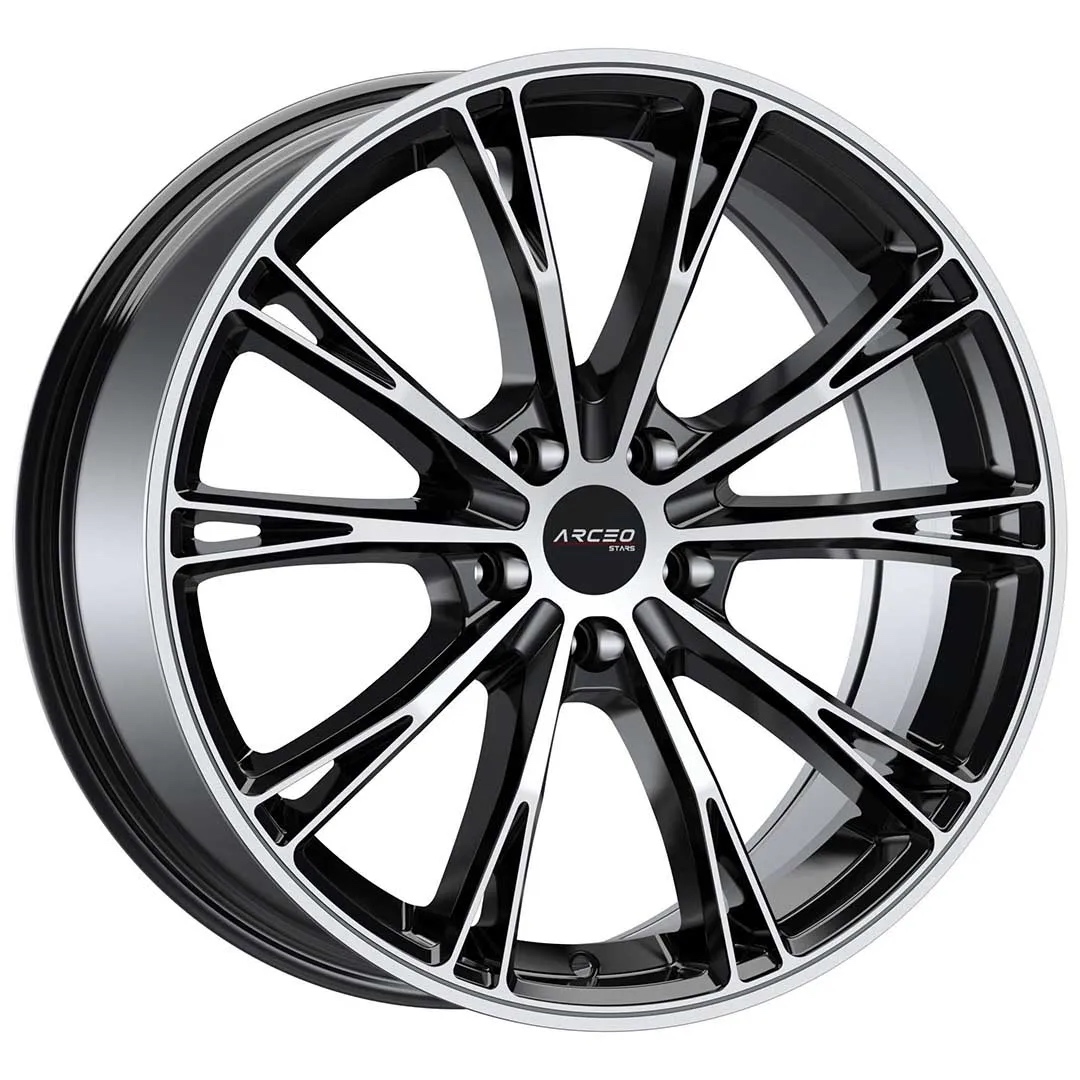 Arceo Stars ASW01 19x8.5 ET45 5x112 Black Diamond