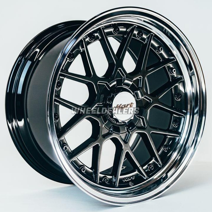 Hart HR83 19x10 ET15 5x114.3/120 Dark Hyper Black And Diamond Cut With Black Rivets