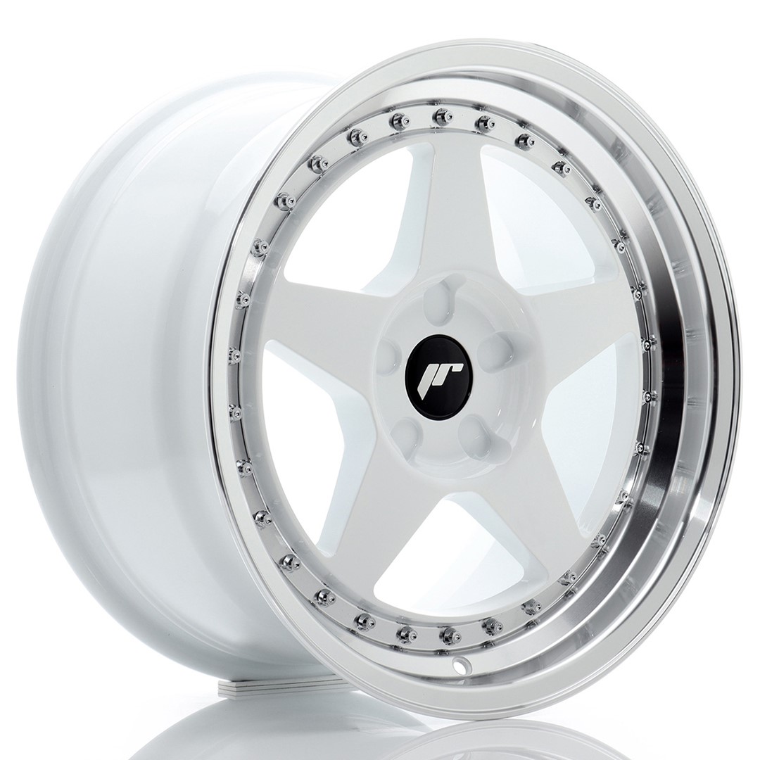Japan Racing JR6 17x9 ET20-35 Blank (5H) White Machined Lip