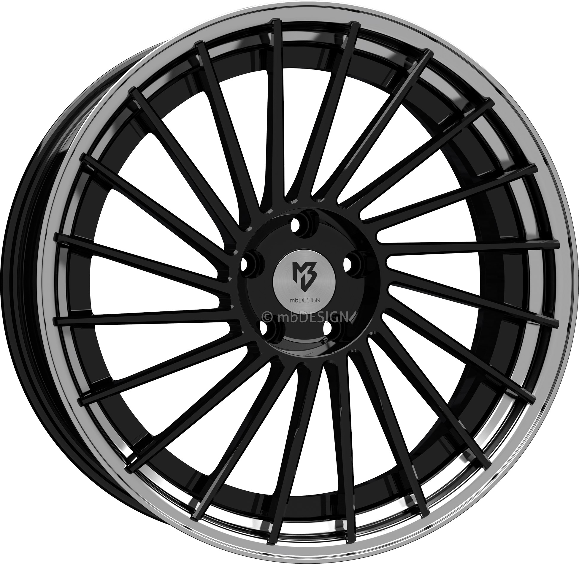 mbDESIGN VR3.2 20x9 ET26 5x120 Schwarz Glänzend/Schwarz Glänzend Poliert