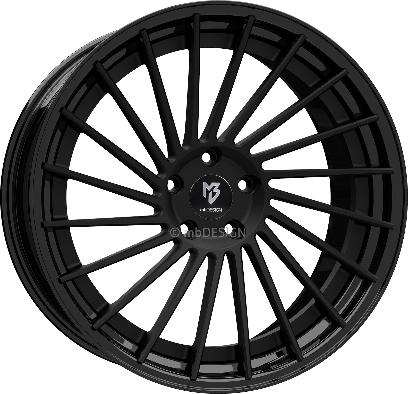 mbDESIGN VR3.2 20x10.5 ET45 5x120 Nero Opaco/Nero Lucido