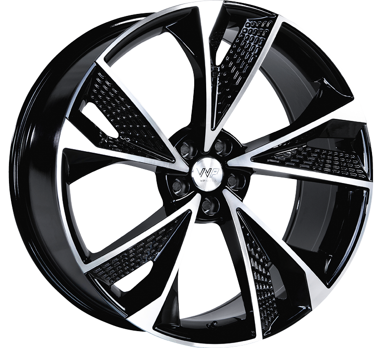WP Wheels 810 21x9 ET30 5x112 Glanz-Schwarz Frontpoliert