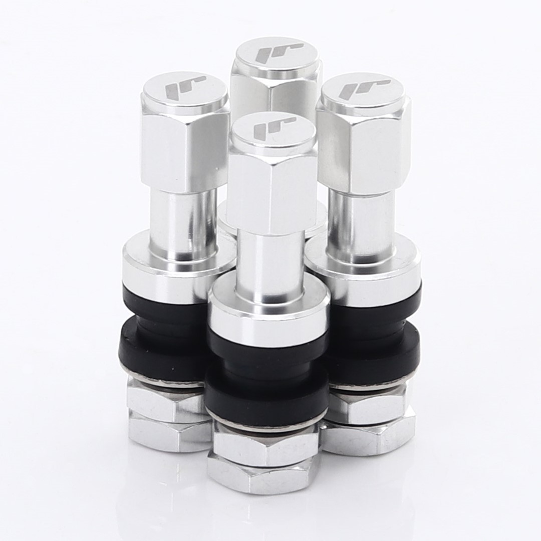 Alloy Valve Set 4pcs Silver with JR Logo V2