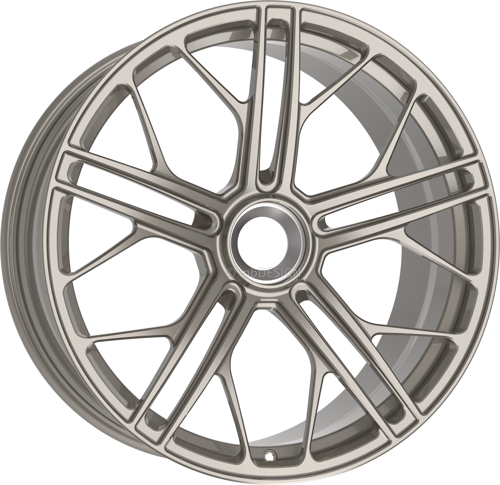 mbDESIGN SF1 22x12 ET65 Fixation Centrale Champagne Brillant