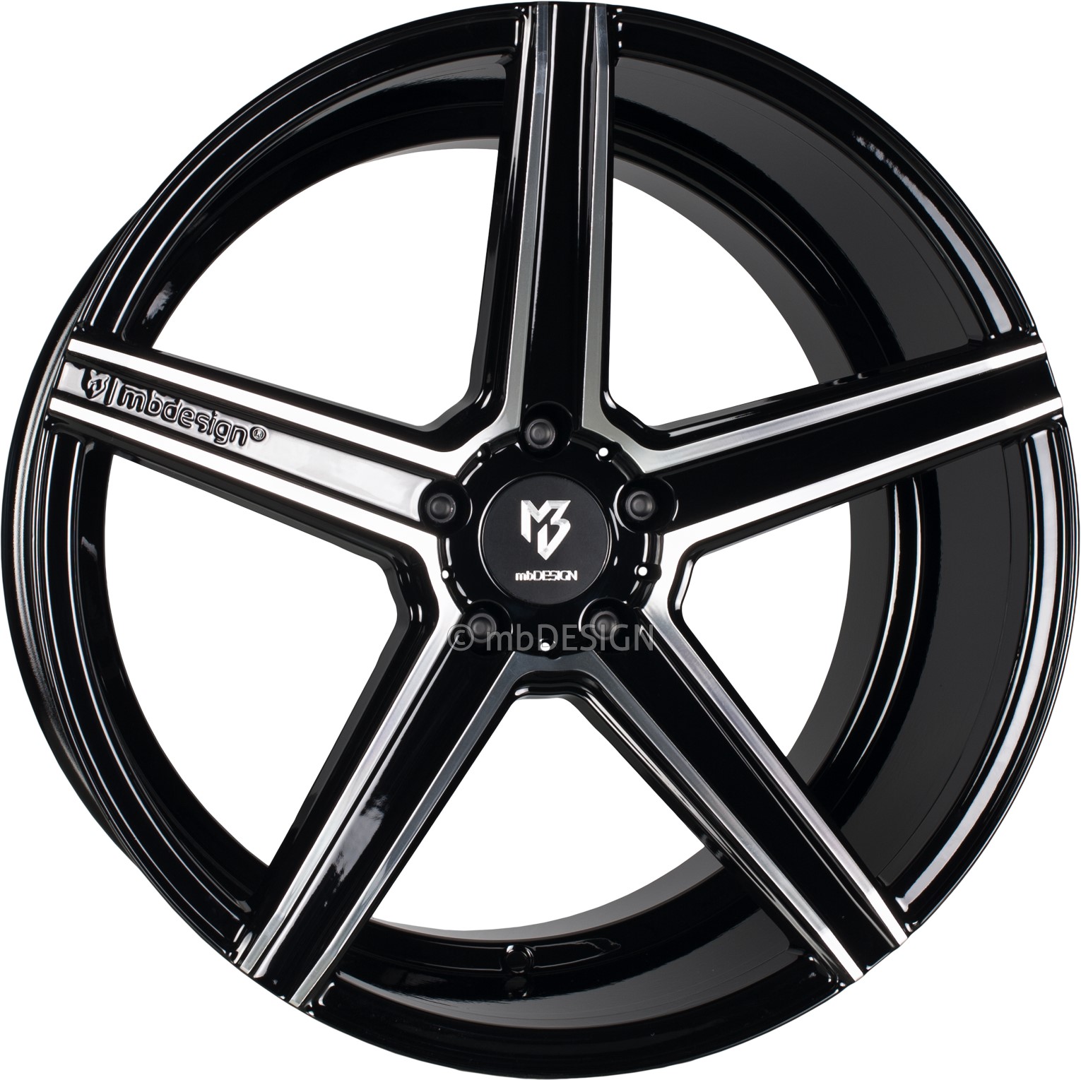 mbDESIGN KV1 20x9 ET37 5x112 Schwarz Glänzend Poliert