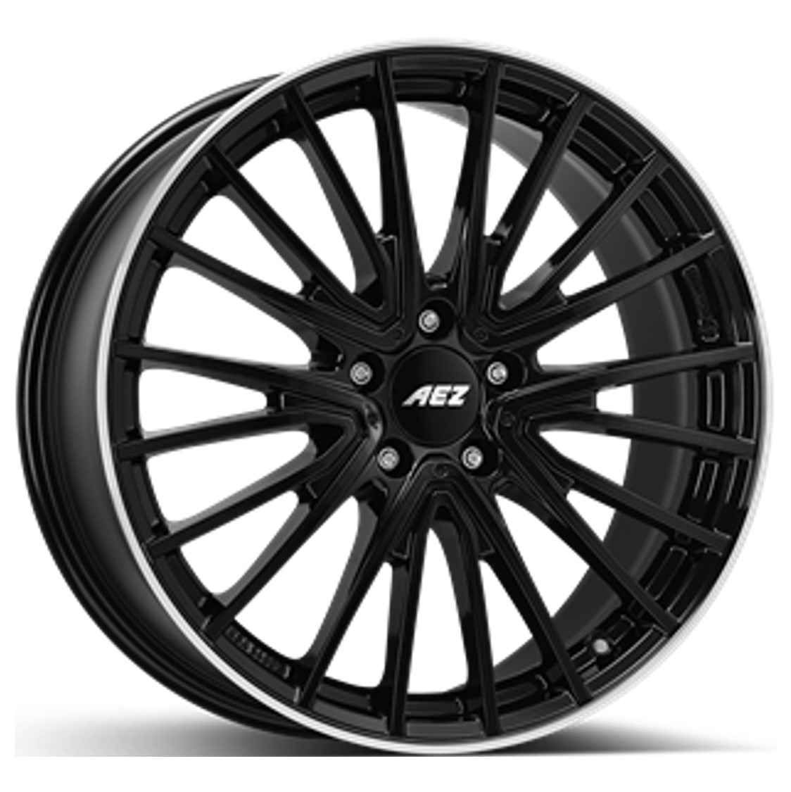 AEZ BERLIN BLACK 18x7.5 ET49 5x112 Black Polished Lip