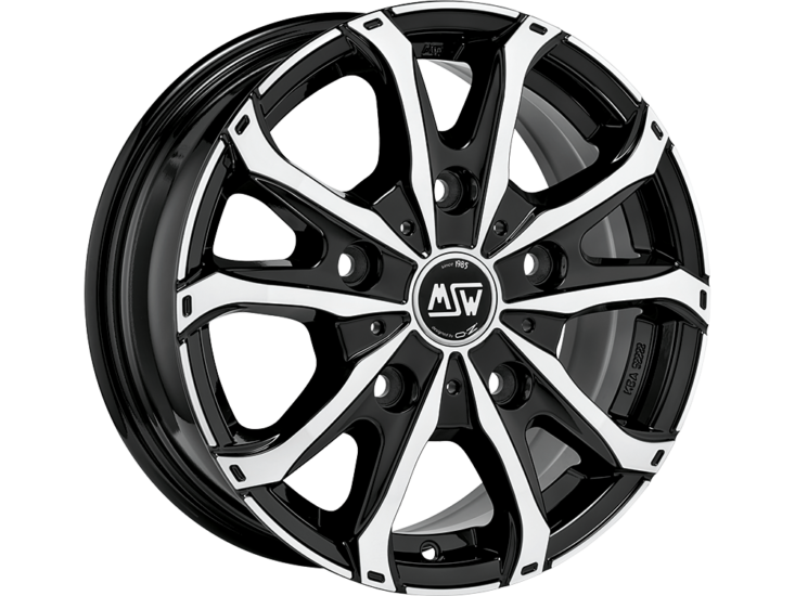 MSW 48 VAN 15x6.5 ET55 5x118 Noir Brillant Entièrement Poli