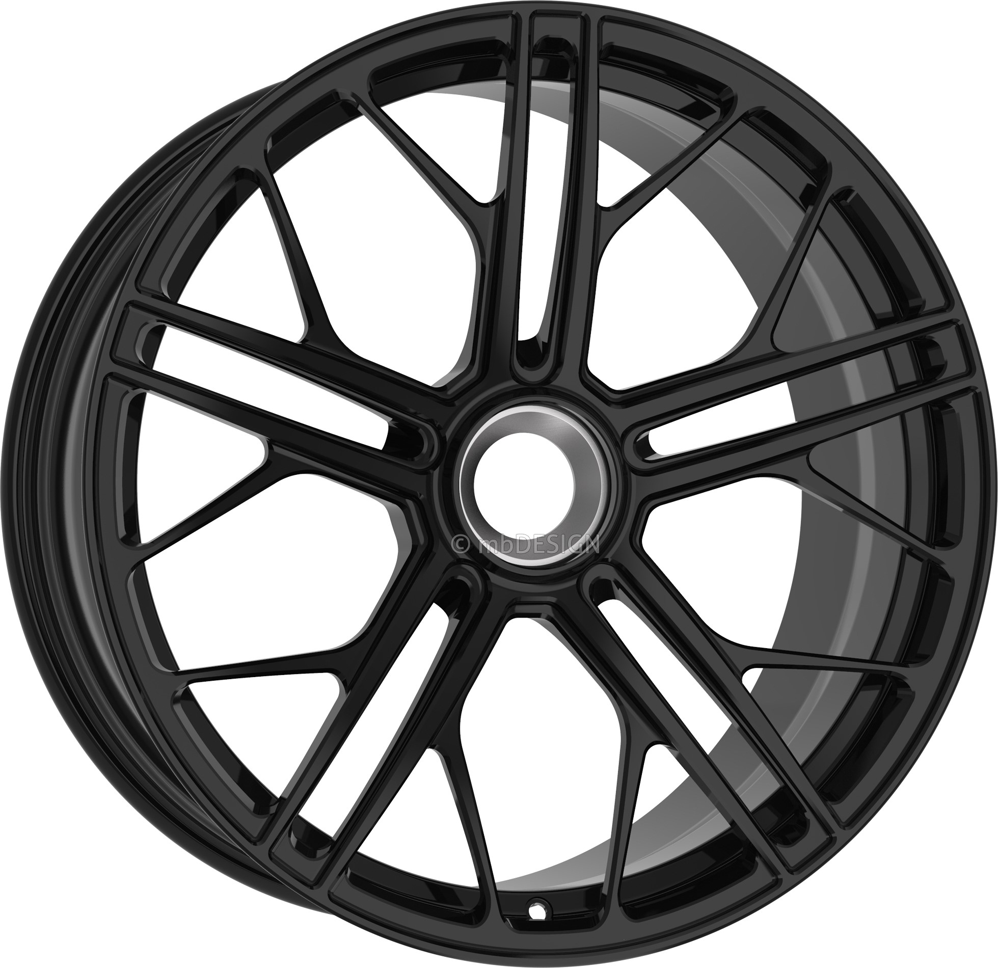 mbDESIGN SF1 20x8.5 ET40 Zentralverschluss Schwarz Glänzend