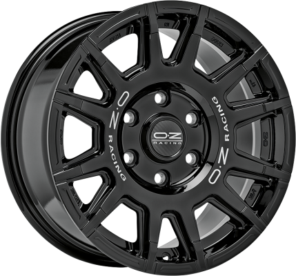 OZ RALLY LEGEND 17x8 ET20 5x127 Noir Brillant + Lettrage Foncé