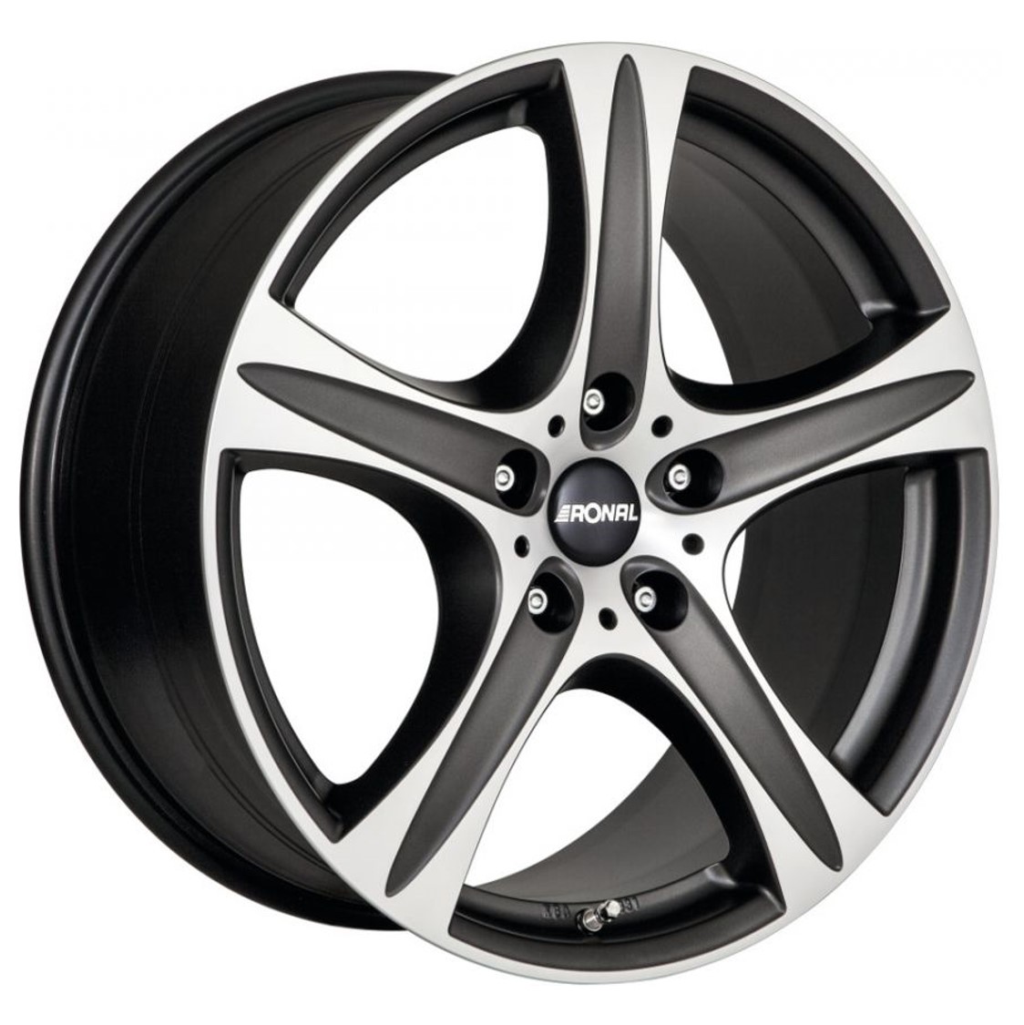 Ronal R55 SUV 19x9 ET60 5x112 Mattschwarz Frontpoliert