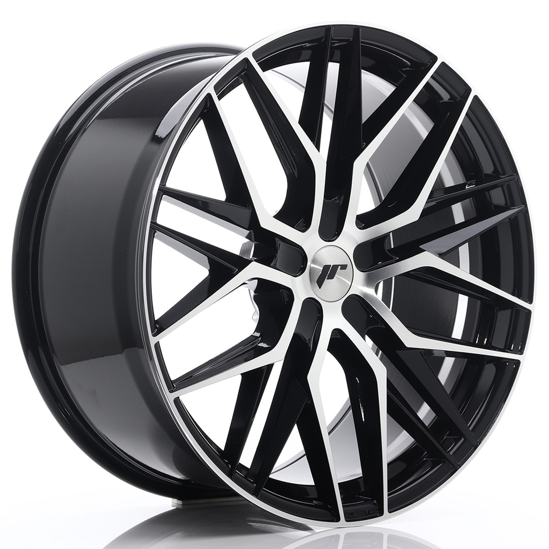 Japan Racing JR28 22x10.5 ET15-50 Noir Brillant Finition Usinée (ET et entraxe sélectionnables librement)