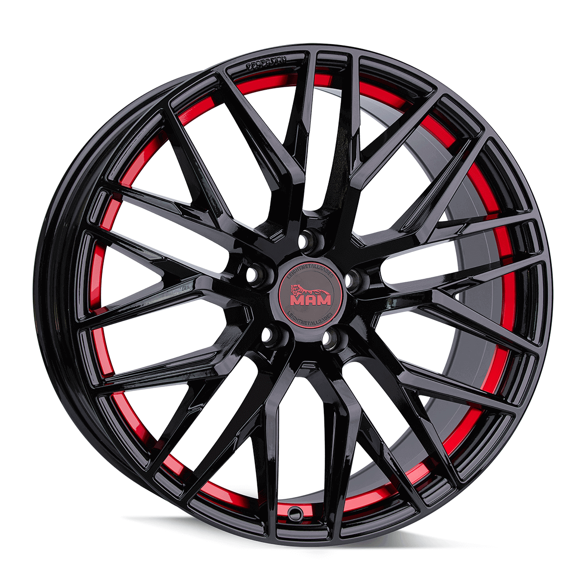 MAM Felgen RS4 17x7.5 ET45 5x114.3 Black Painted Red Inside