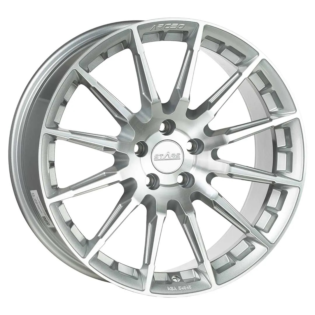Arceo Stars ASW03 19x8 ET40 5x112 Silver Diamond