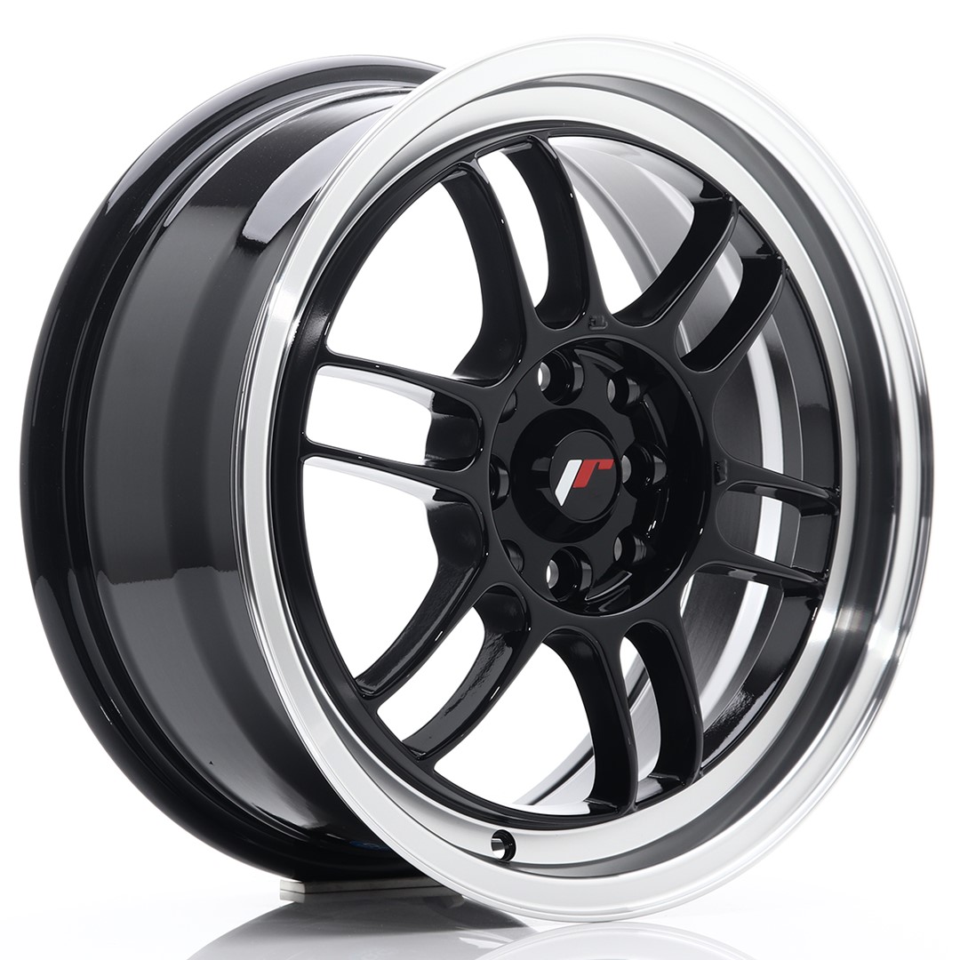 Japan Racing JR7 16x7 ET38 4x100/114.3 Gloss Black Machined Lip