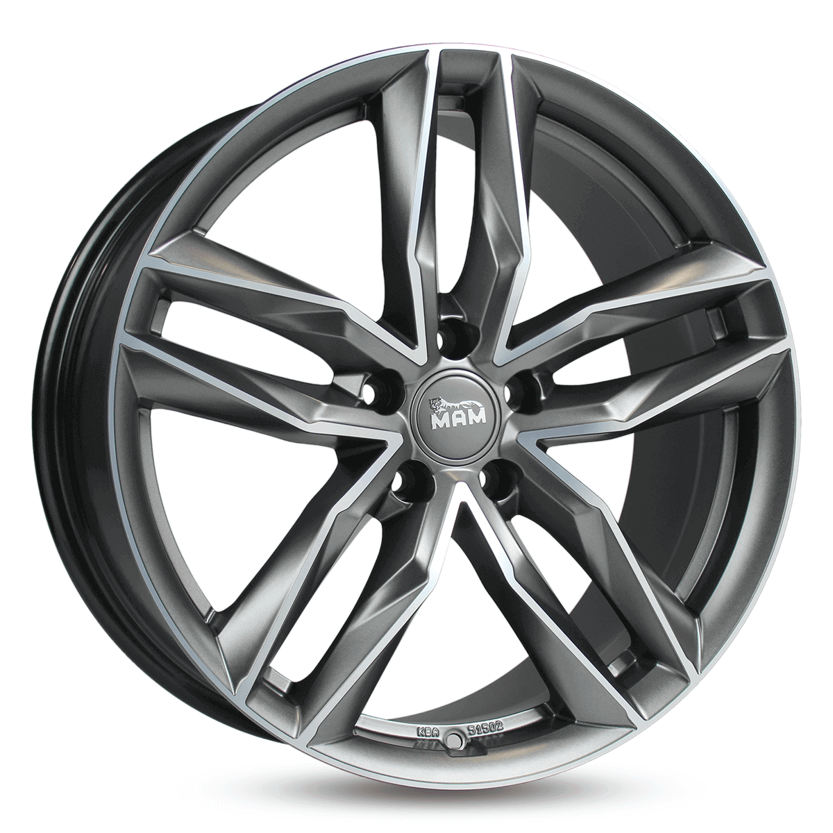 MAM Felgen RS3 18x8 ET30 5x112 Matt Palladium Front Polish