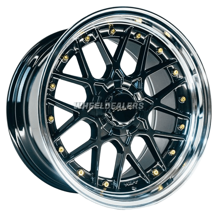 Hart HR83 19x10 ET15 5x112/114.3 Dark Hyper Black E Diamantato Con Viti Oro
