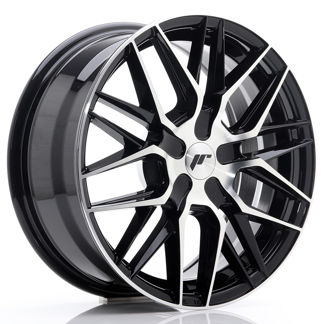 Japan Racing JR28 17x8 ET25-40 Blank Gloss Black Machined Face