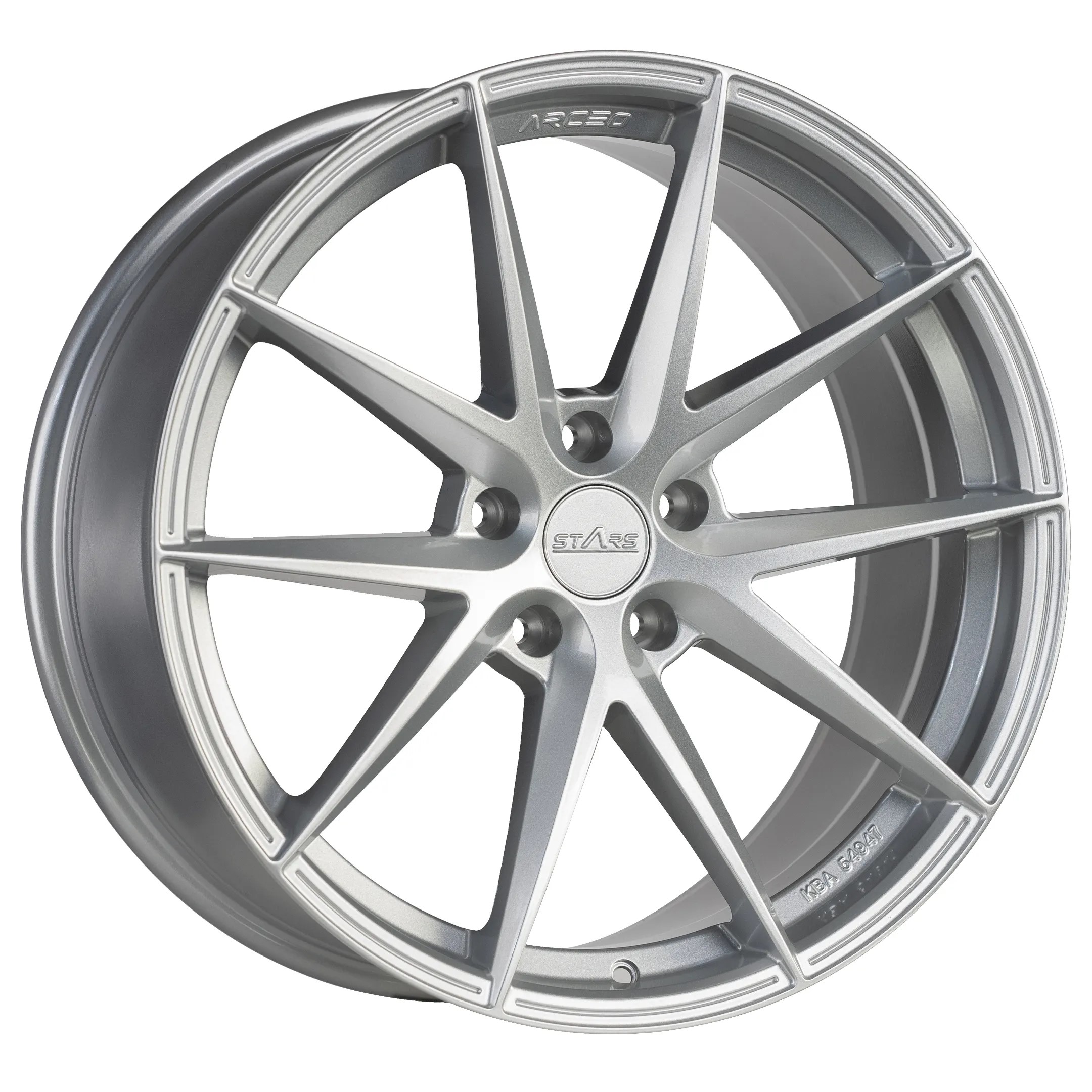 Arceo Stars ASW04 20x8.5 ET30 5x112 Full Argent
