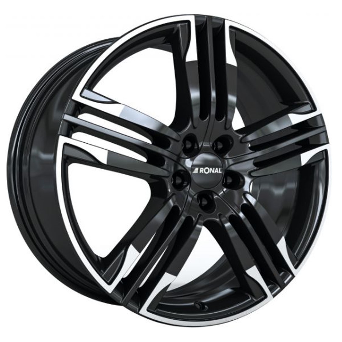 Ronal R58 MCR 22x10 ET47 5x112 Jetblack White Rim