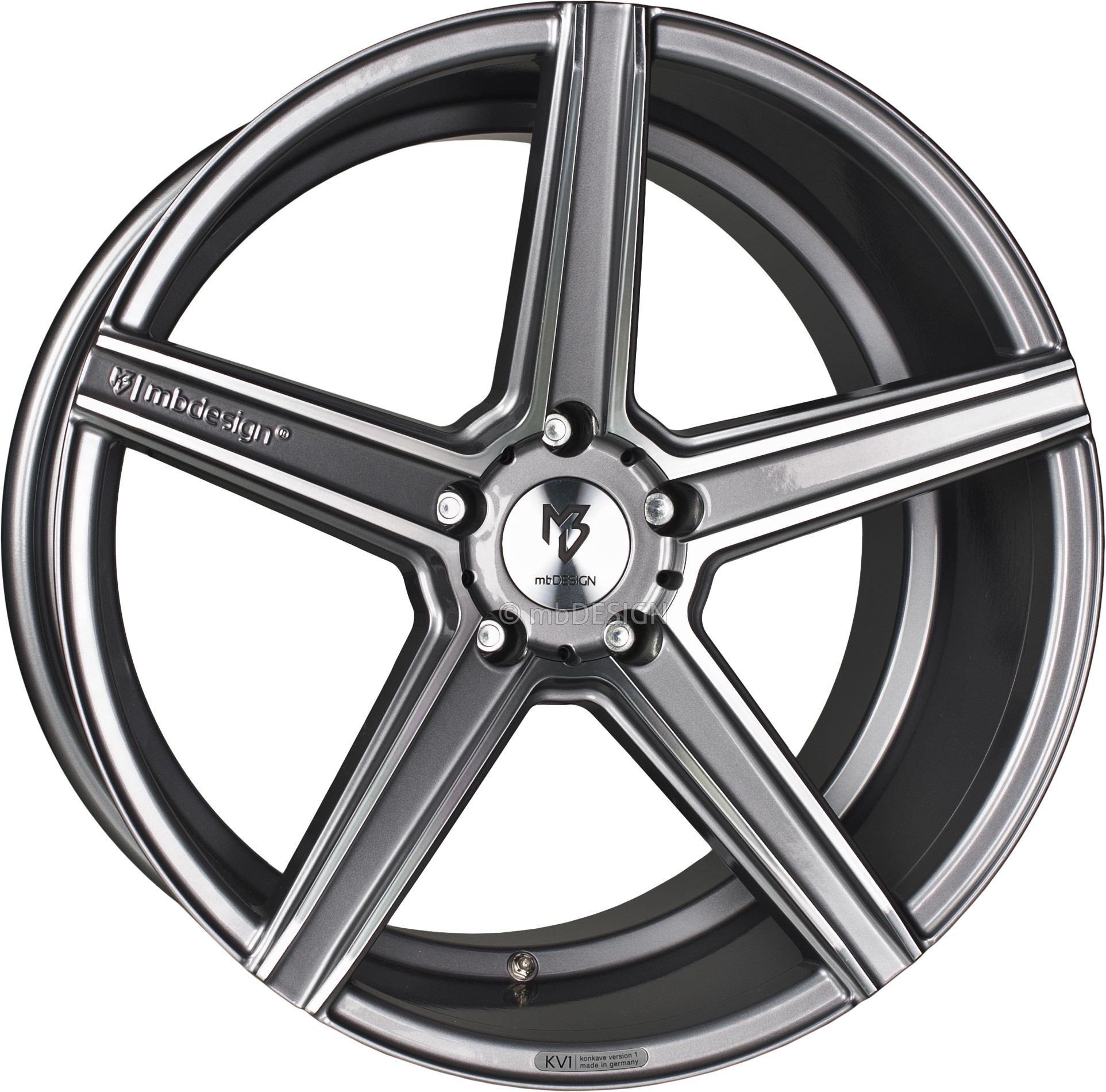mbDESIGN KV1 20x10.5 ET45 5x110 Grau Glänzend Poliert