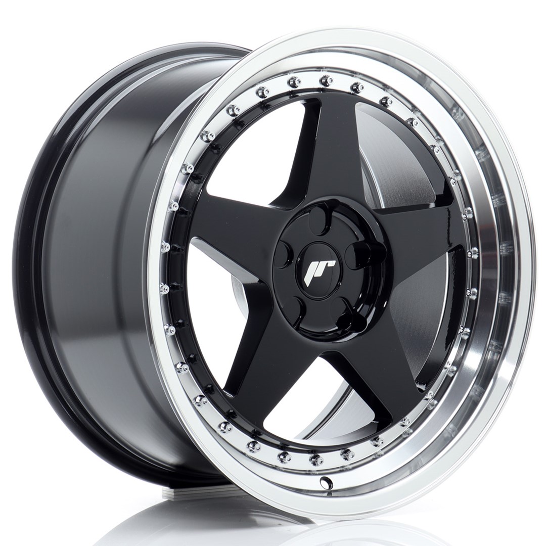 Japan Racing JR6 18x9 ET20-35 Blank (5H) Gloss Black Machined Lip