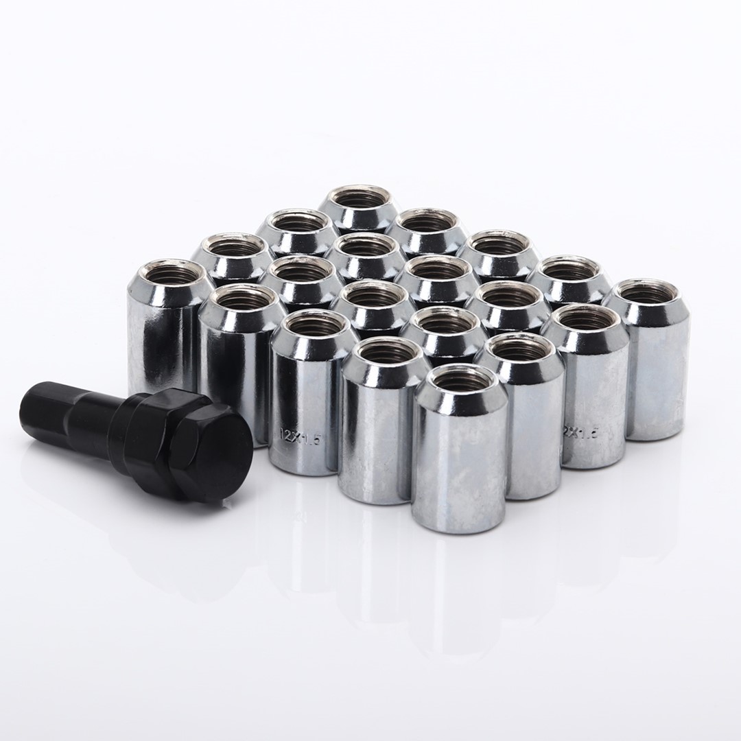 Radmutter silber Set 20Stk. 32mm 12x1.5 Imbus + Key 1