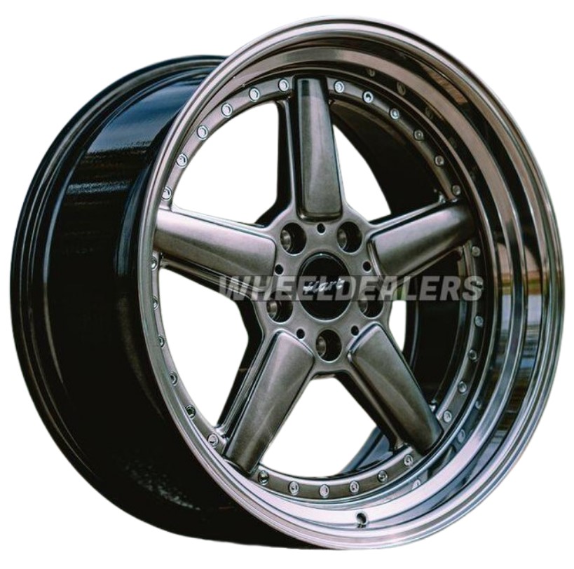 Hart HR84 19x10.5 ET20 5x120 Hyper Black With Polished Lip