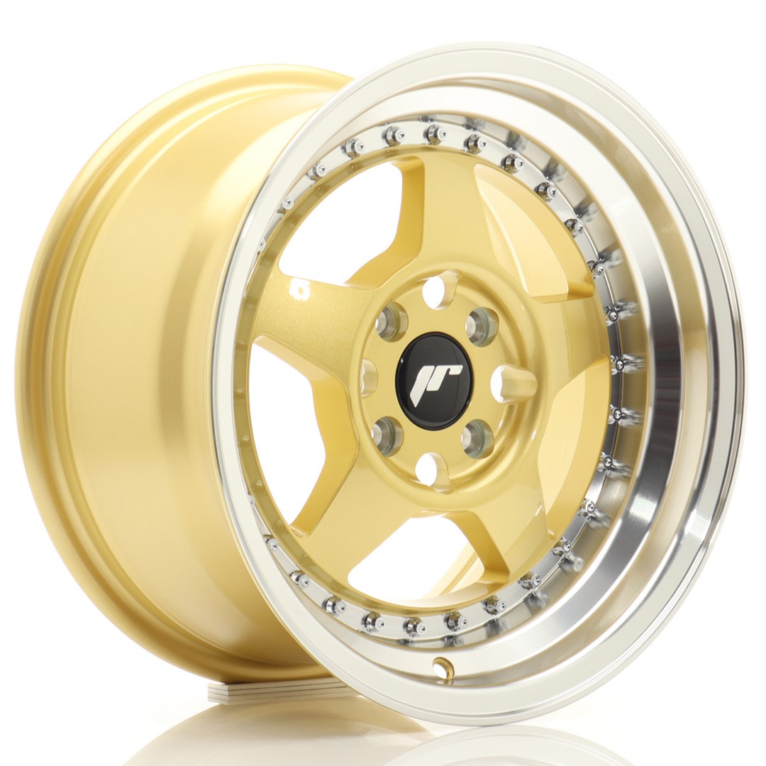 Japan Racing JR6 15x8 ET25 4x100 Gold Machined Lip