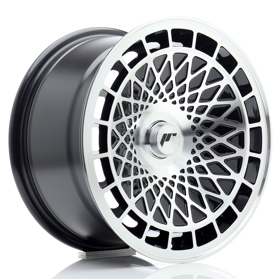 Japan Racing JR14 15x8 ET15-25 Noir Brillant Machiné (ET et entraxe sélectionnables)