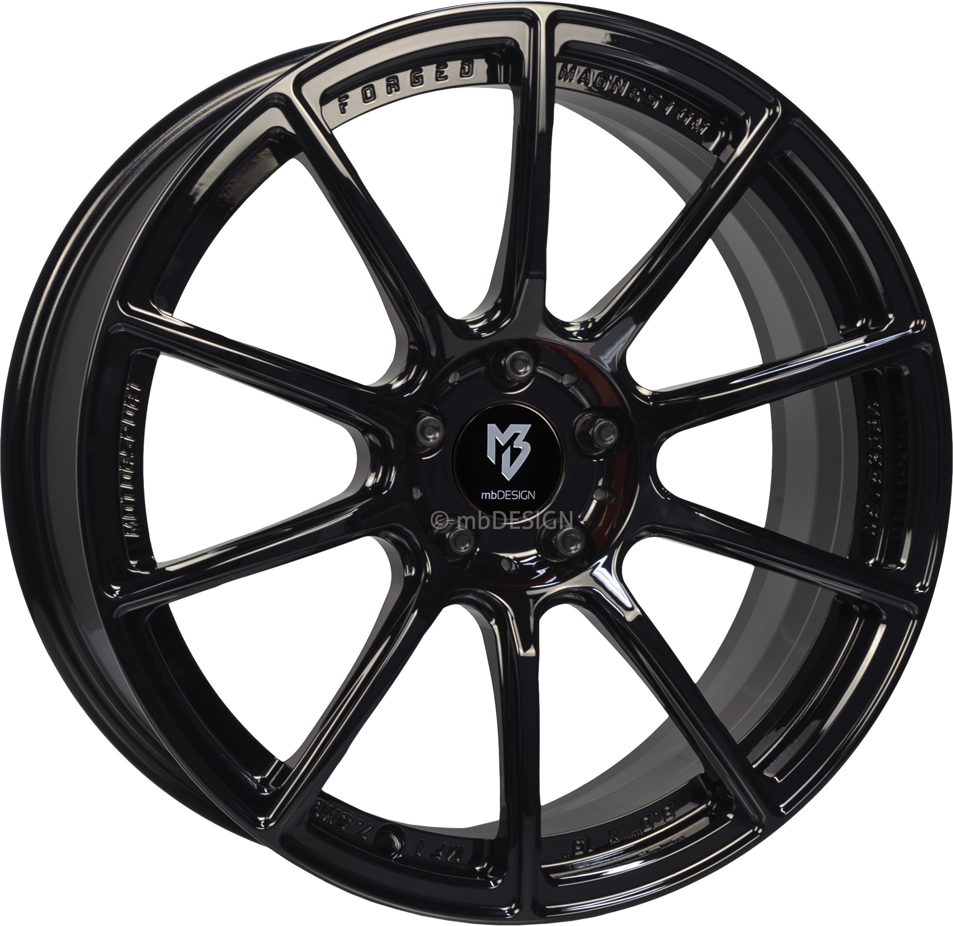 mbDESIGN MF1 18x7.5 ET44 5x100 Schwarz Glänzend
