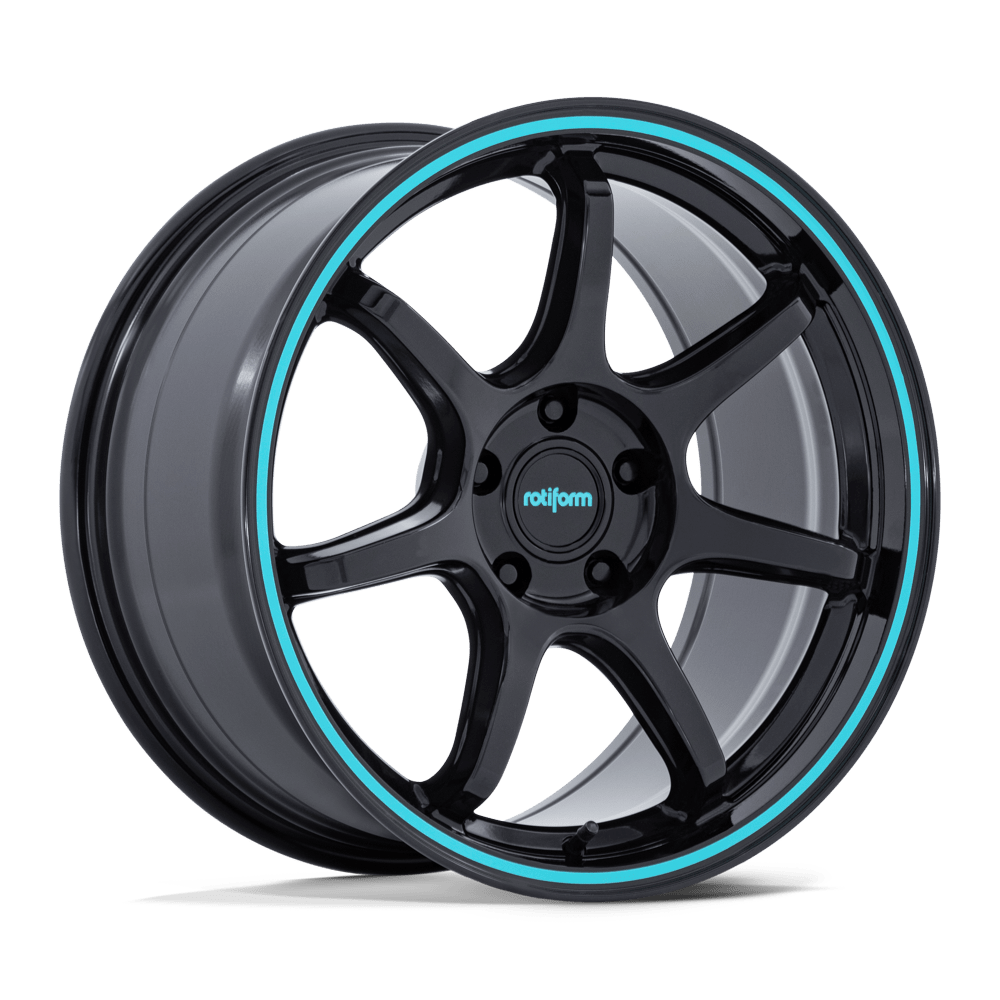 Rotiform BPU 18x9.5 ET38 5x120 Gloss Black Teal Stripe