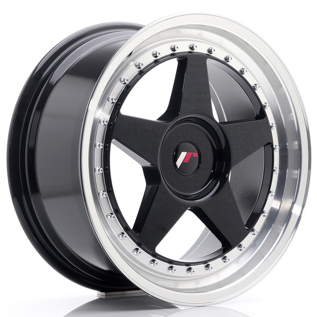 Japan Racing JR6 18x8.5 ET20-40 Blank Glossy Black Machined Lip
