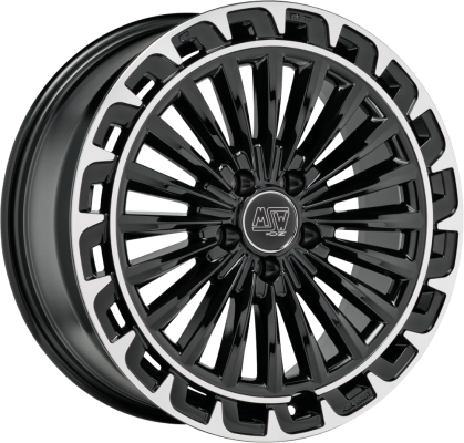 MSW 32 20x8.5 ET25 5x112 Gloss Black+Diamond Lip