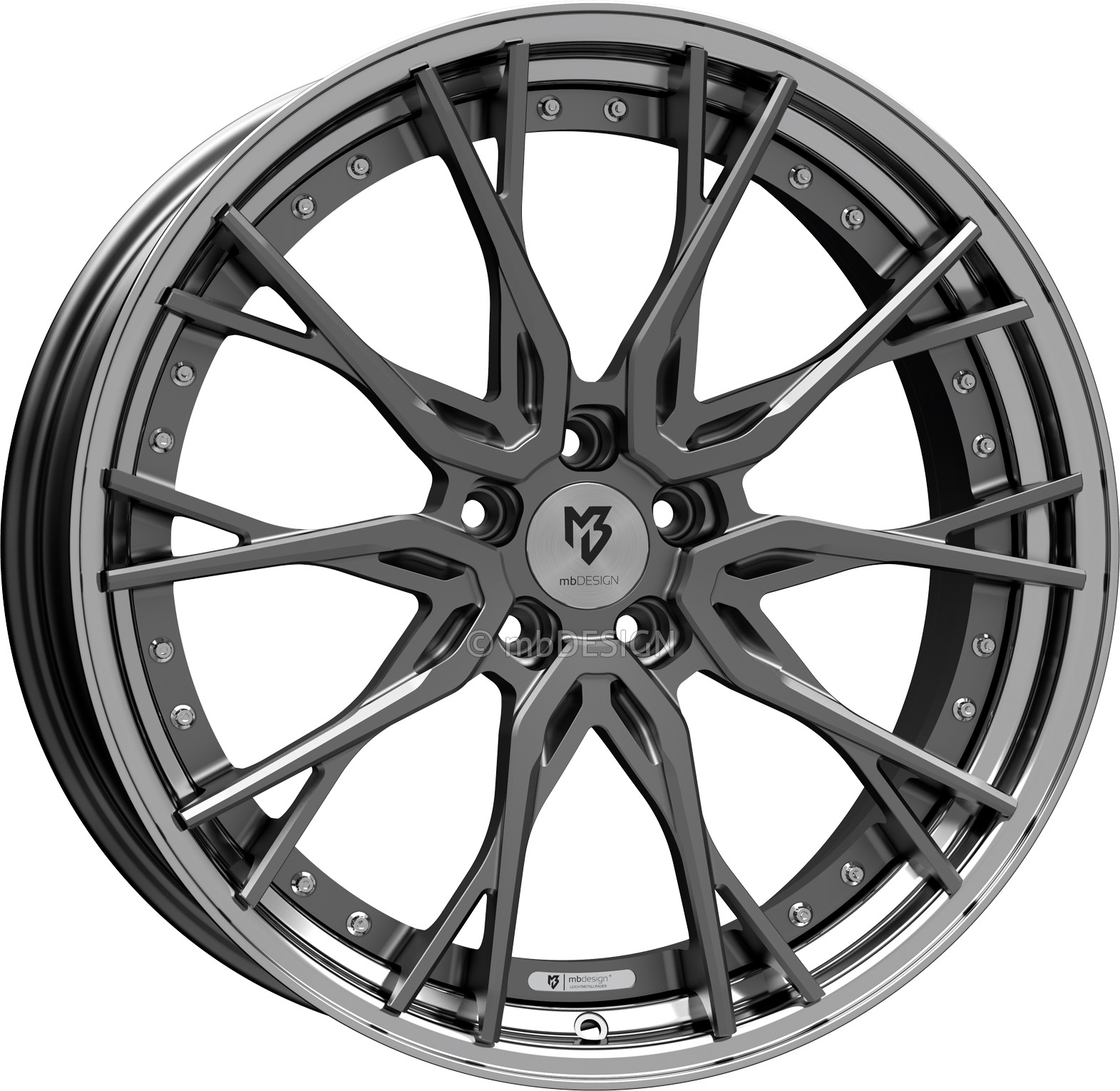 mbDESIGN KV3.2 21x9 ET35 5x112 Grau Matt/Schwarz Glänzend Poliert