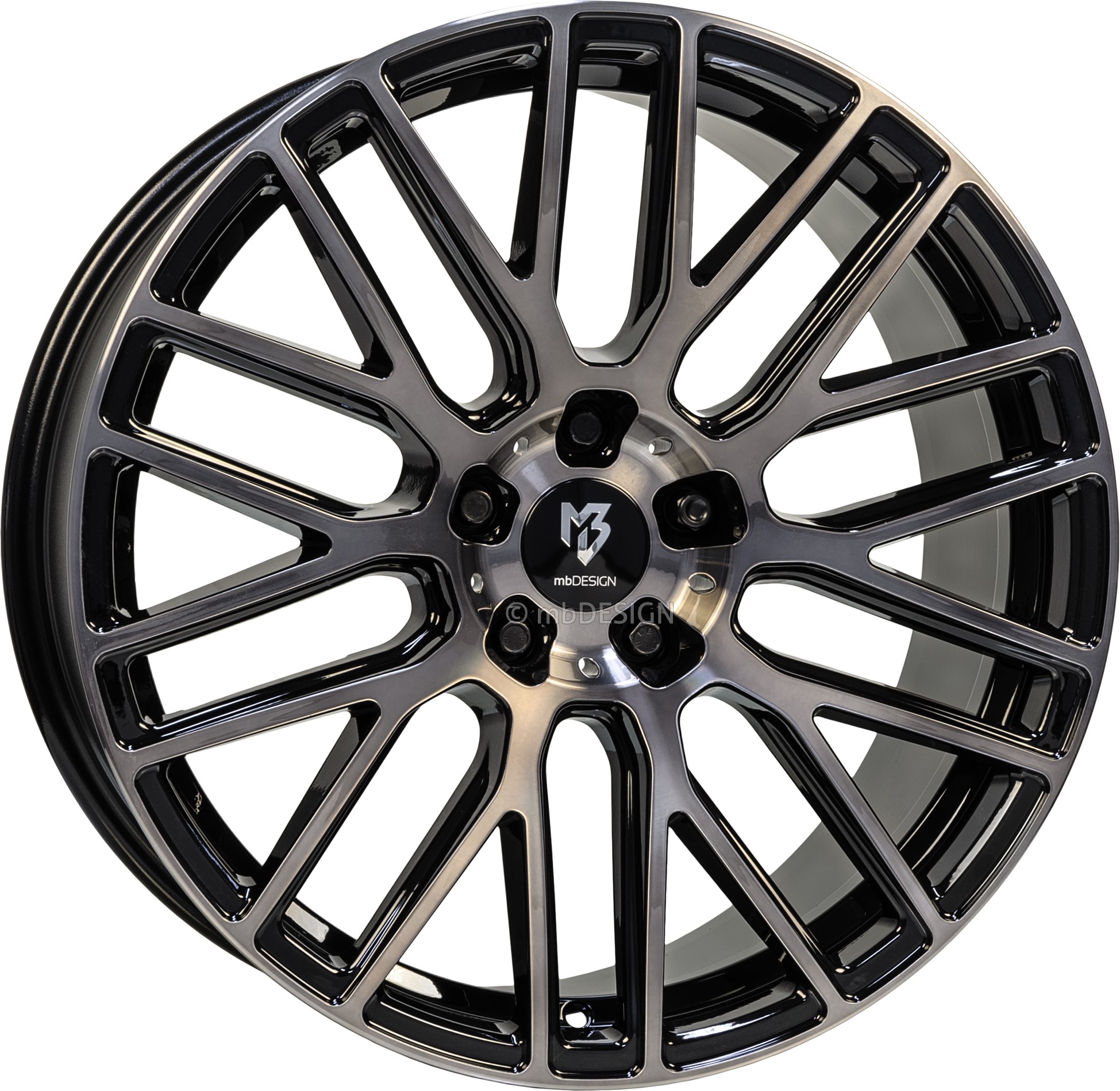 mbDESIGN KV4 22x10 ET40 5x120 Schwarz Smoke Poliert