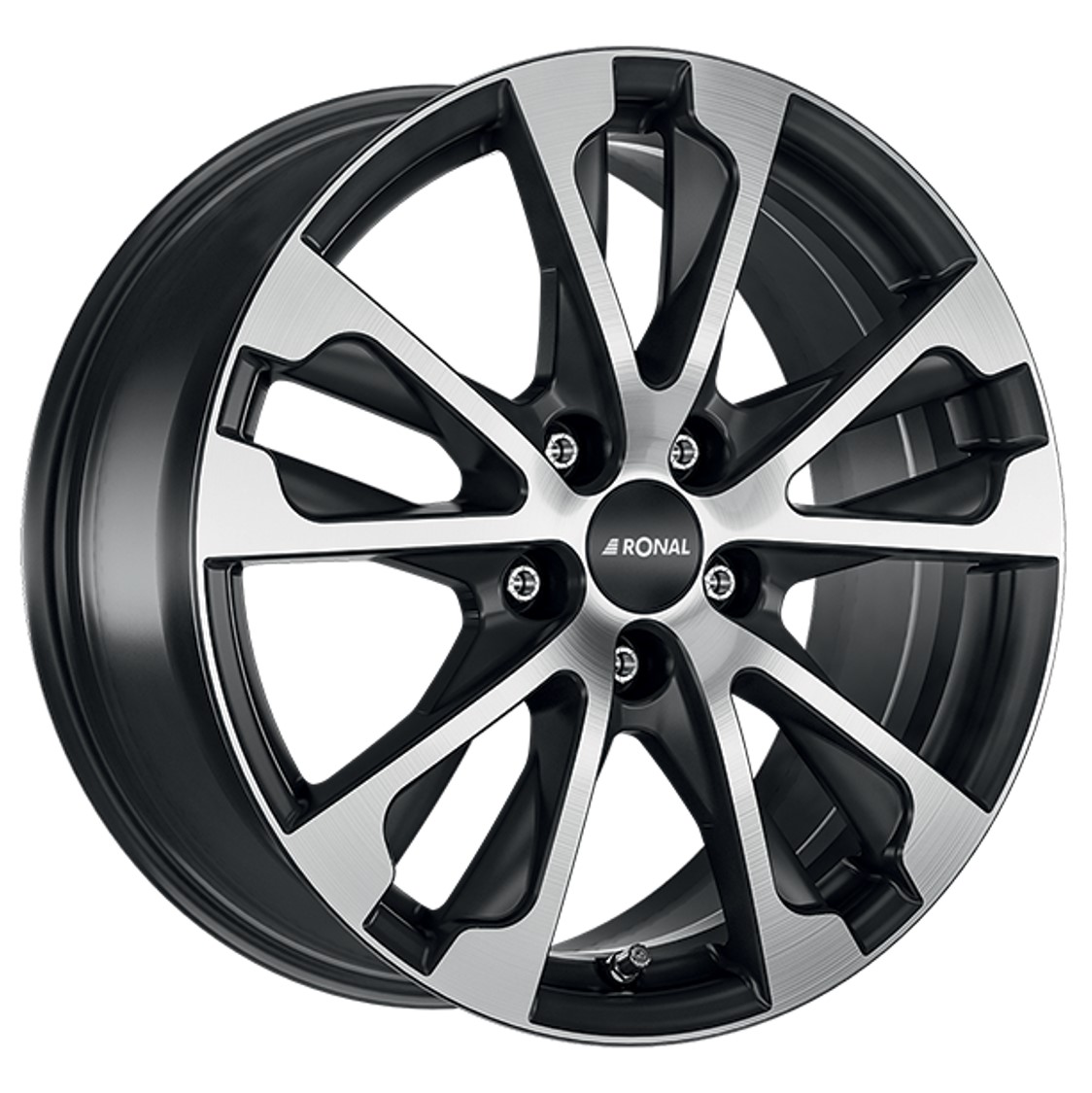 Ronal R61 17X7.5 ET48 5X112 JETBLACK-MATT-FRONTPOLIERT