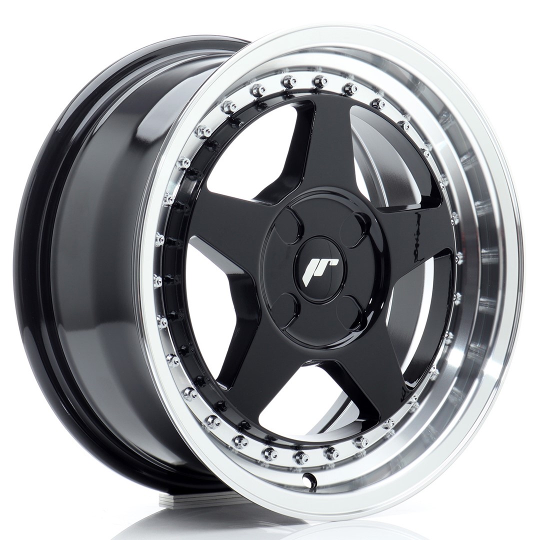 Japan Racing JR6 16x7 ET20-35 Blank (4H) Gloss Black Machined Lip