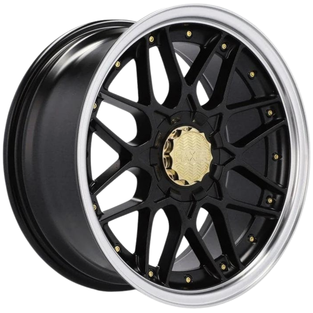 Haxer HX025 15x7 ET25 8x100/114 Black with Polished Lip