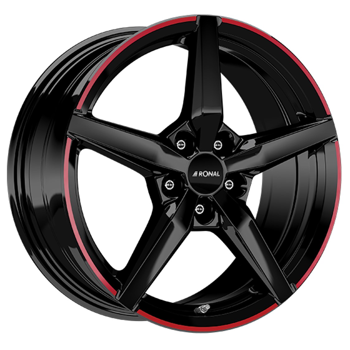 Ronal R69 MCR 17X7.5 ET55 5X120 JETBLACK-RED RIM