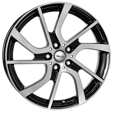 Brock eB1 19x5 ET28 5x112 Noir Brillant Poli Complet (SGVP)