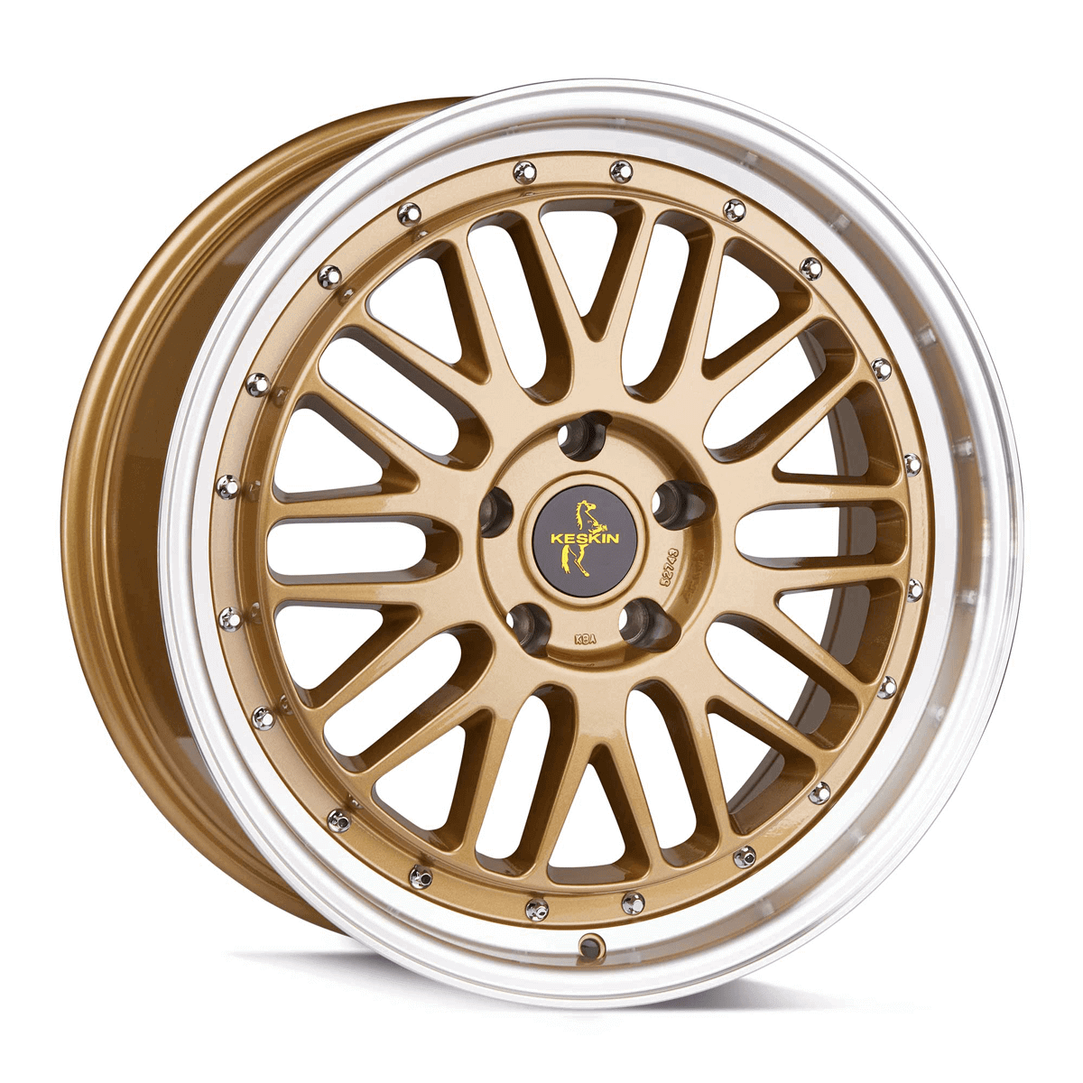 Keskin KT22 19x8.5 ET35 5x120 Gold Lip Polish