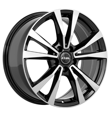 Rial M12X 20x9 ET48 5x112 Diamant Schwarz Frontpoliert