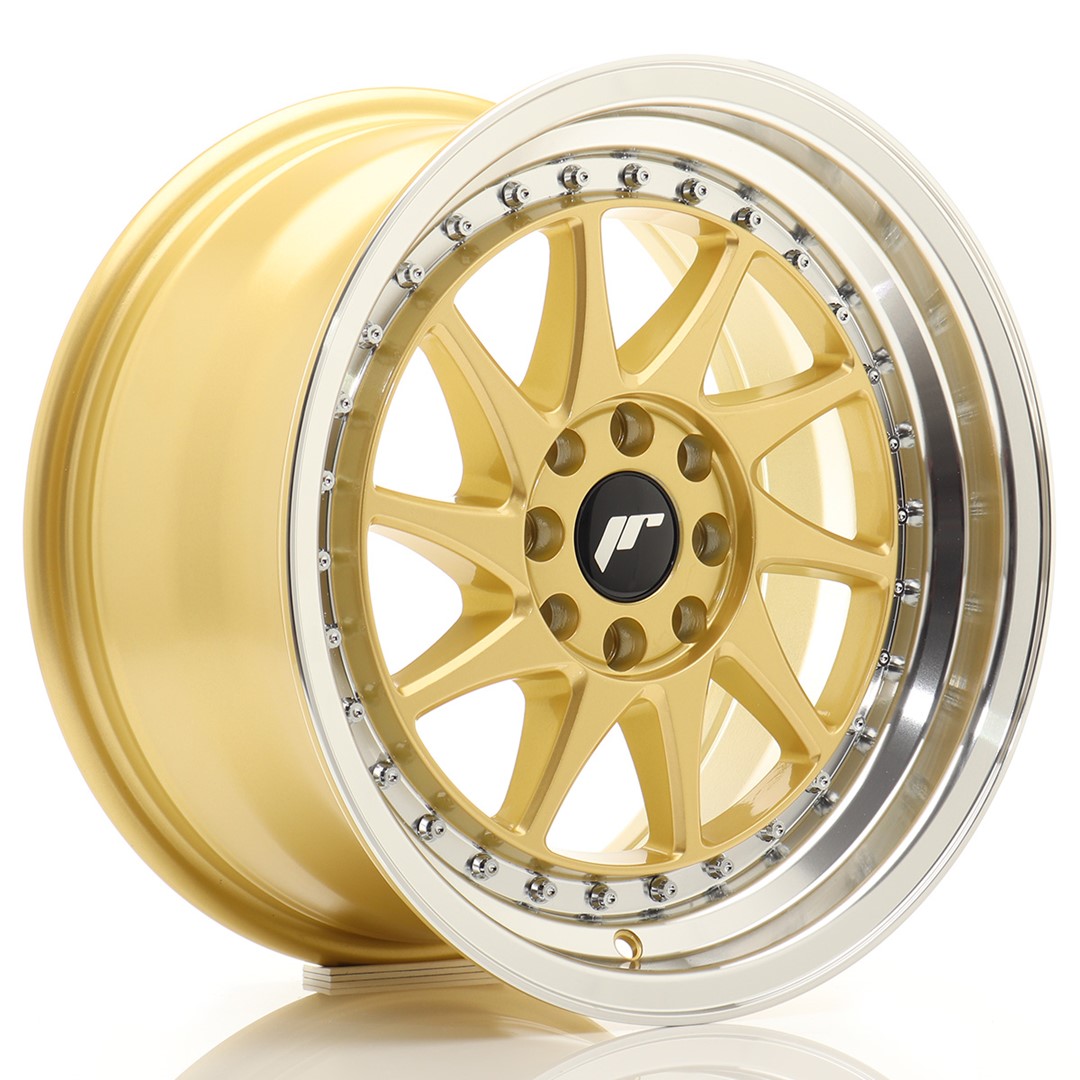 Japan Racing JR26 16x8 ET25 4x100/108 Gold Machined Lip